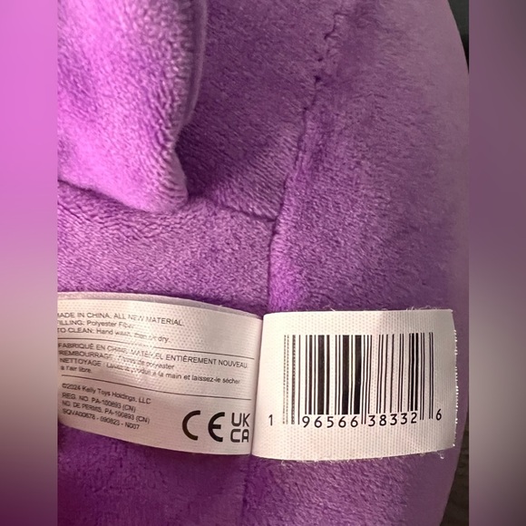 Squishmallows 12” Hartman Valentine Plush Monkey Purple Heart Belly 2024 - Picture 5 of 7